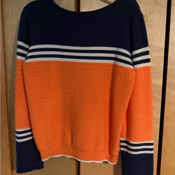Striped Orange and Navy Sweater - Picture 2 of 2